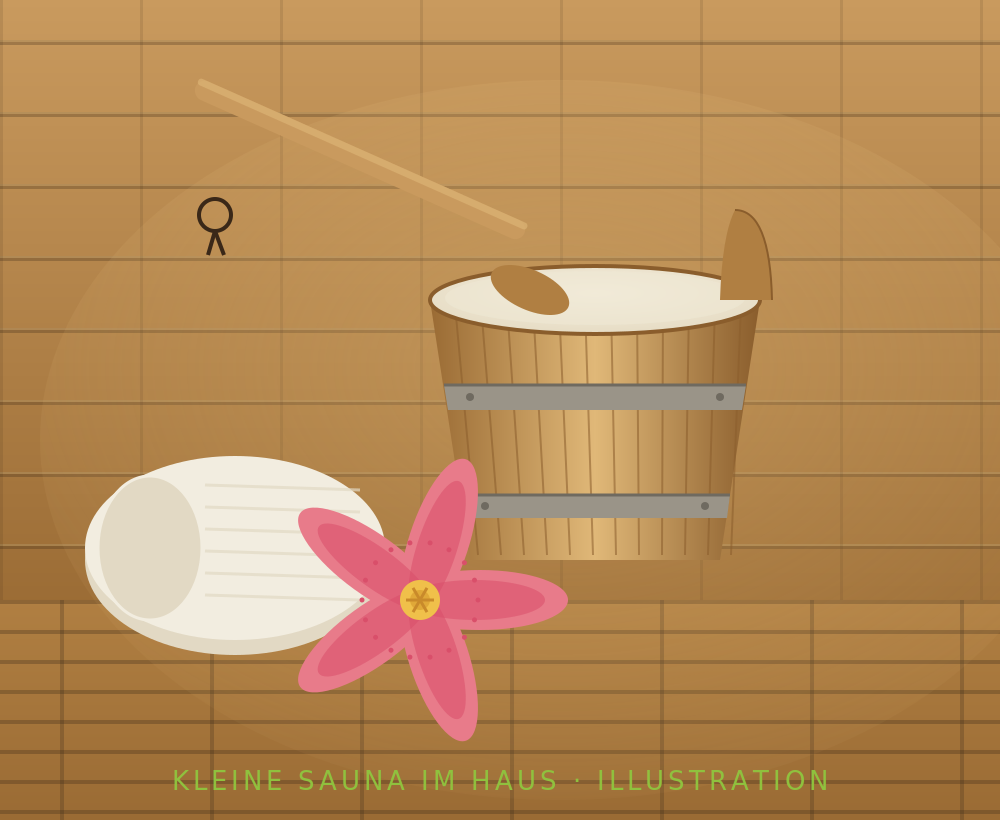 Kleine Sauna im Haus (Illustration)